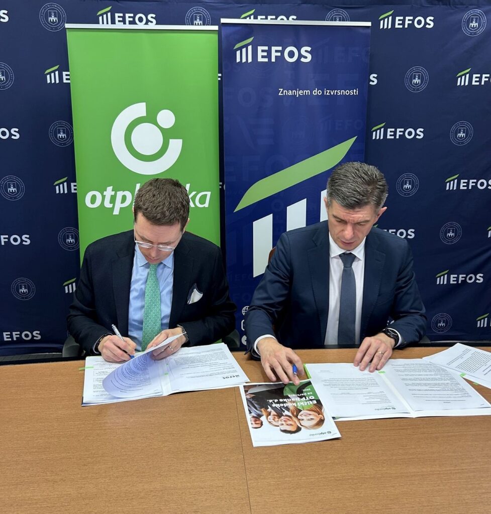 Član Uprave OTP banke Nikola Mikša i dekan Ekonomskog fakulteta u Osijeku Boris Crnković